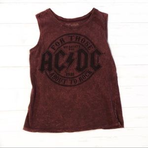 ACDC pink & red marbled tank top